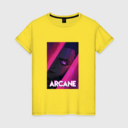 Футболка хлопковая женская Arcane Neon, цвет: желтый