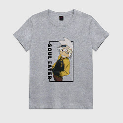 Футболка хлопковая женская Пожиратель душ Soul Eater Соул Итер Эванс, цвет: меланж