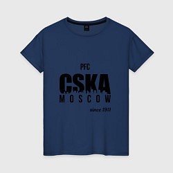 Футболка хлопковая женская CSKA since 1911, цвет: тёмно-синий