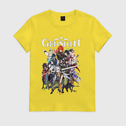 Женская футболка ПЕРСОНАЖИ GENSHIN IMPACT ЛОГО