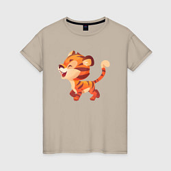 Женская футболка Довольный тигр