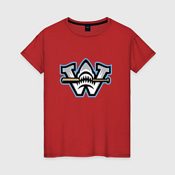 Футболка хлопковая женская Wilmington sharks - baseball team, цвет: красный