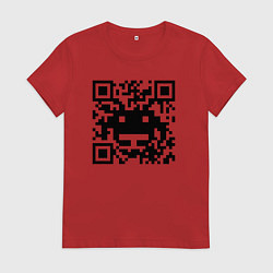 Футболка хлопковая женская QR-Monster, цвет: красный