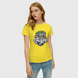 Футболка хлопковая женская Kane County Cougars - baseball team, цвет: желтый — фото 2