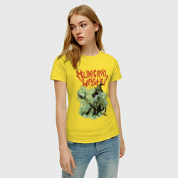 Футболка хлопковая женская Municipal Waste - environmental disaster, цвет: желтый — фото 2