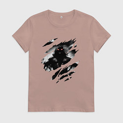 Футболка хлопковая женская THE GUY DISTURBED РОК, цвет: пыльно-розовый