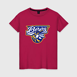 Футболка хлопковая женская Burlington Bees - baseball team, цвет: маджента