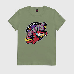 Футболка хлопковая женская Akron Aeros - baseball team, цвет: авокадо