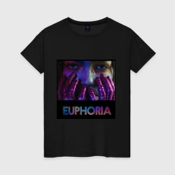 Футболка хлопковая женская Сериал Euphoria - Зендея, цвет: черный