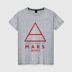 Футболка хлопковая женская 30 Seconds to Mars рок, цвет: меланж