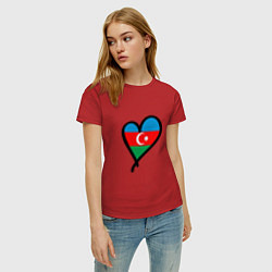 Футболка хлопковая женская Azerbaijan Heart, цвет: красный — фото 2