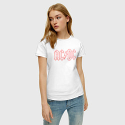 Футболка хлопковая женская ACDC - Logo, цвет: белый — фото 2