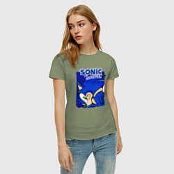 Футболка хлопковая женская Sonic Adventure Sonic, цвет: авокадо — фото 2