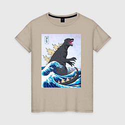 Женская футболка Godzilla in The Waves Eastern