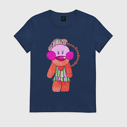 Футболка хлопковая женская БлаБлафанфан, цвет: тёмно-синий