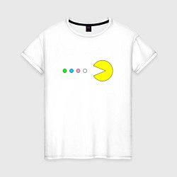 Футболка хлопковая женская Pac - man Для пары, цвет: белый