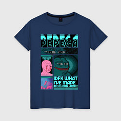 Женская футболка Pepega и мемы Пиксель арт
