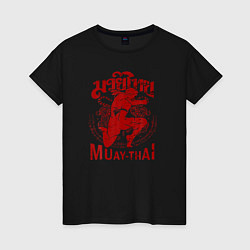 Футболка хлопковая женская Muay Thai Thailand, цвет: черный