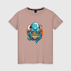 Женская футболка Octopus Eating Ramen