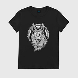 Футболка хлопковая женская Northern Wolf, цвет: черный