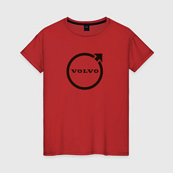 Футболка хлопковая женская Автомобильная марка Volvo, цвет: красный