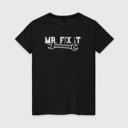 Футболка хлопковая женская Mr FIX IT, цвет: черный