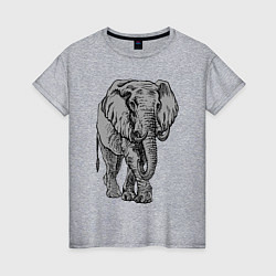 Женская футболка Огромный могучий слон