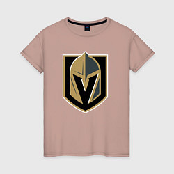 Футболка хлопковая женская Vegas Golden Knights , Вегас Голден Найтс, цвет: пыльно-розовый