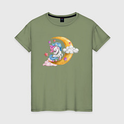 Женская футболка Единорог на облаках