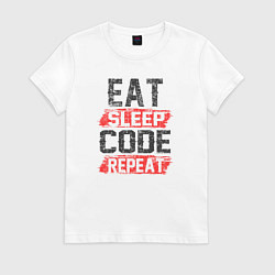 Женская футболка EAT SLEEP CODE REPEAT