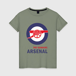 Футболка хлопковая женская Arsenal The Gunners, цвет: авокадо