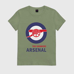 Футболка хлопковая женская Arsenal The Gunners, цвет: авокадо