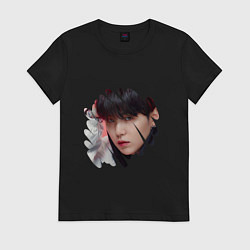 Футболка хлопковая женская Agust D SUGA BTS, цвет: черный