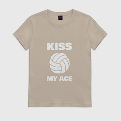 Футболка хлопковая женская Kiss - My Ace, цвет: миндальный