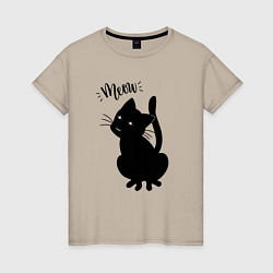 Женская футболка Кошка Луна Meow