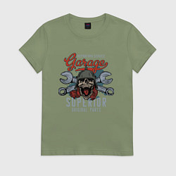 Футболка хлопковая женская Garage superior, цвет: авокадо