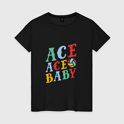 Футболка хлопковая женская Ace Ace Baby, цвет: черный