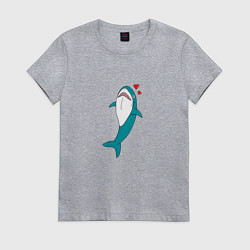 Футболка хлопковая женская Акула из IKEA, цвет: меланж