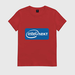 Футболка хлопковая женская INTELлект, цвет: красный