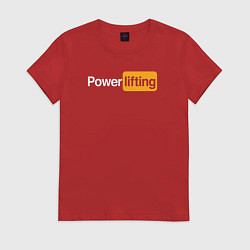 Футболка хлопковая женская Powerlifting антибренд, цвет: красный