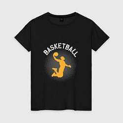 Футболка хлопковая женская Basketball Dunk, цвет: черный