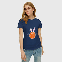 Футболка хлопковая женская Basketball Bunny, цвет: тёмно-синий — фото 2