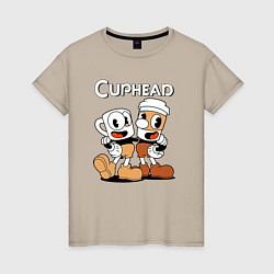 Женская футболка Cuphead 2 чашечки