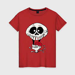 Футболка хлопковая женская Smile Hype Skull, цвет: красный