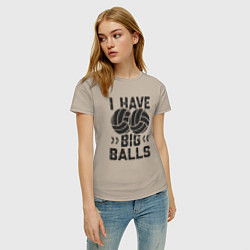 Футболка хлопковая женская Big Balls, цвет: миндальный — фото 2