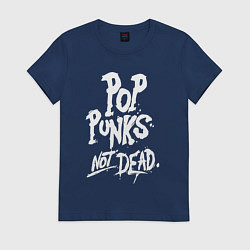 Футболка хлопковая женская Punks not deаd, цвет: тёмно-синий