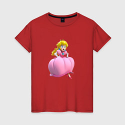 Футболка хлопковая женская Принцесса Персик Super Mario Beauty, цвет: красный
