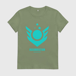 Футболка хлопковая женская Сейдж способность валорант, цвет: авокадо