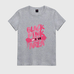 Футболка хлопковая женская Блэкпинк новый, цвет: меланж