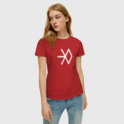 Футболка хлопковая женская Логотип exo, цвет: красный — фото 2